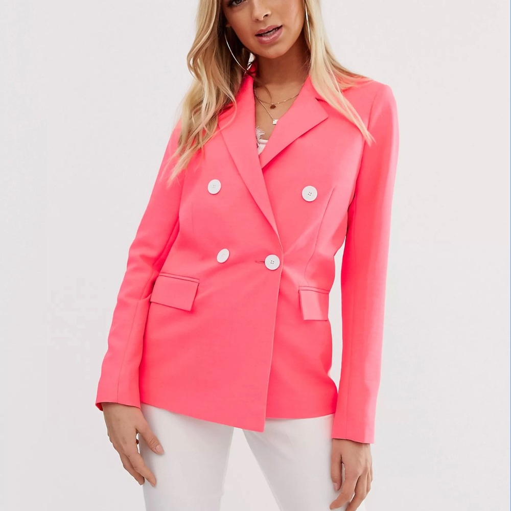 River Island oversized blazer in coral size 2